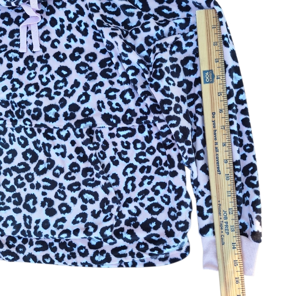Simply Vera Vera Wang Women's Size Small Pink Print Hood Front Pocket Sweatshirt - Picture 6 of 7